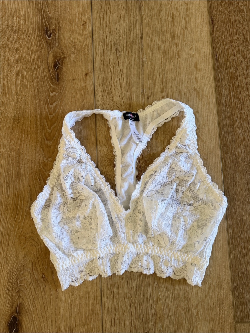 Cosabella | White Lace Racerback Bralette | size S
